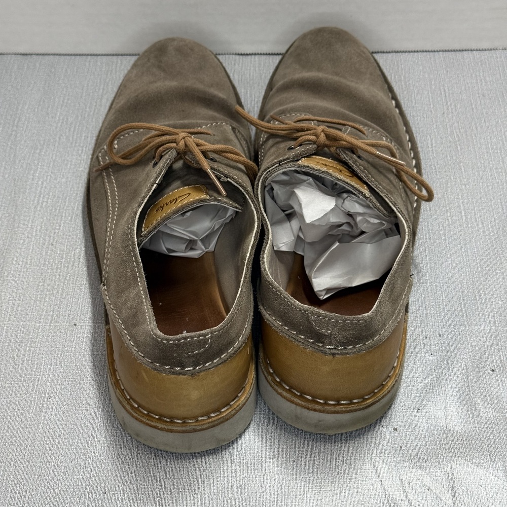 Clarks Mens Suede Moc Toe Derby Shoes Size 10.5 Brown - Picture 4 of 9